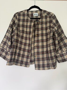 Vintage Plaid A-Line Jacket